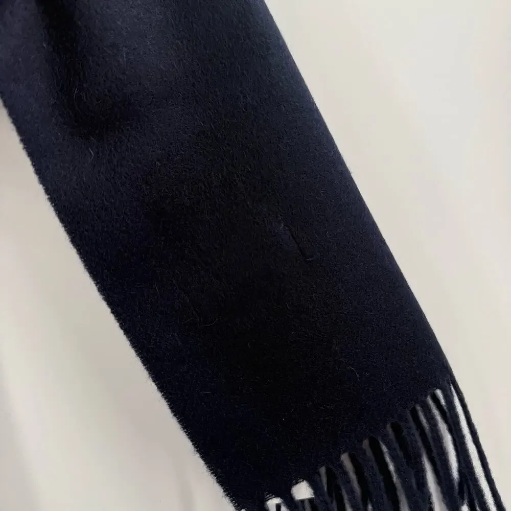 J.Crew Scarf Cashmere Wool Blend NWT Men Unisex Navy Made In Italy Winter Fringe